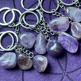 Amethyst Tumble Stone Keychain