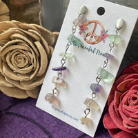 Dangling Fluorite Chip Earrings