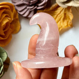 Rose Quartz Witch Hat Carving
