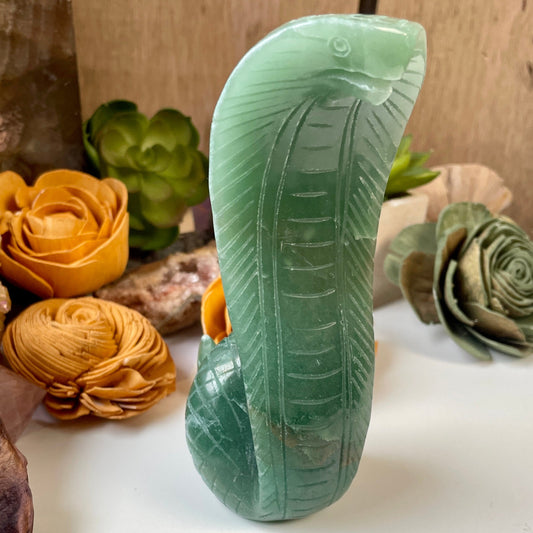 Green Aventurine Cobra Carving