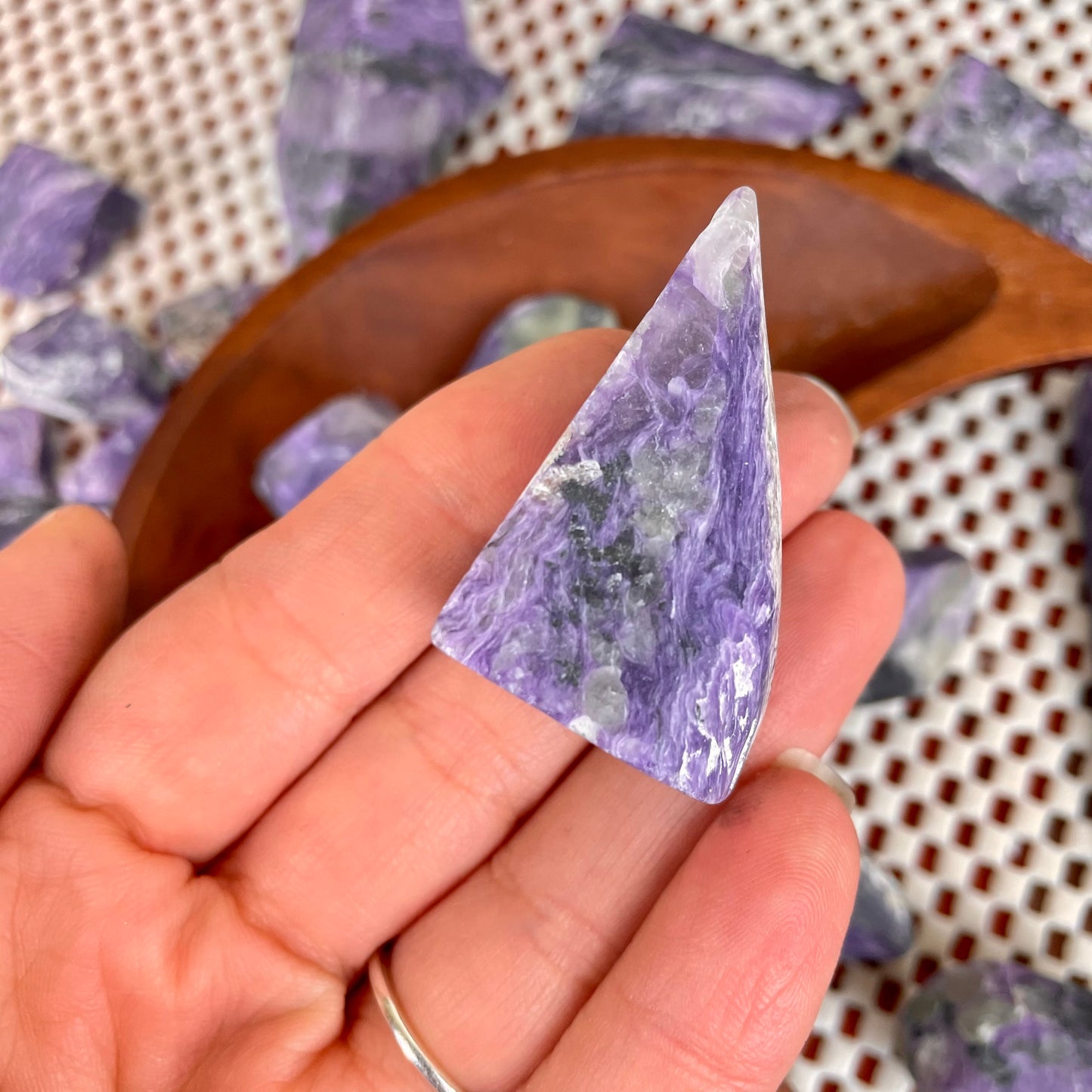 Charoite Half Polished Stone