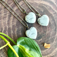 Small Howlite Heart Necklace