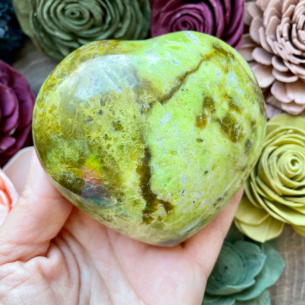 Large Green Opal Heart
