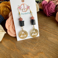 Black Tourmaline Dangling Eye Earrings