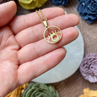 Gold Evil Eye Charm Necklace