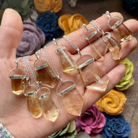 Sterling Silver Natural Citrine Freeform Necklace