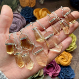 Sterling Silver Natural Citrine Freeform Necklace