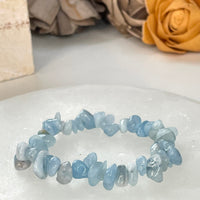 Aquamarine Chip Bead Bracelet