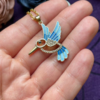 Gold Hummingbird Charm Necklace