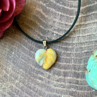 Small Crazy Lace Agate Heart Necklace