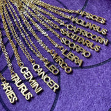 Gold Zodiac Sign Necklace (Choose Sign)