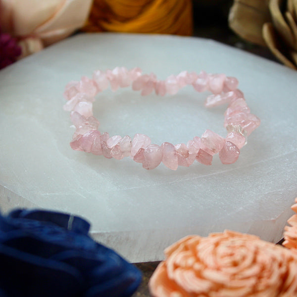 Rose Quartz Chip Bead Bracelet