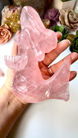 Rose Quartz 1.7 lbs Mermaid Carving