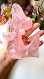 Rose Quartz 1.7 lbs Mermaid Carving