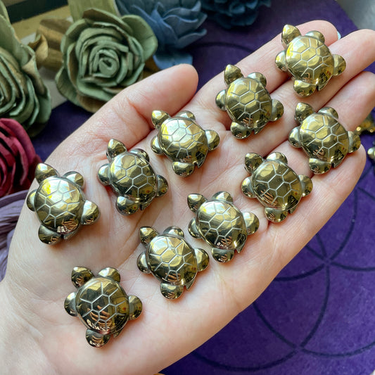 Small Pyrite Turtle Carving Pendant
