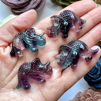 Fluorite Triceratops Carving