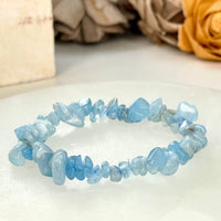 Aquamarine Chip Bead Bracelet