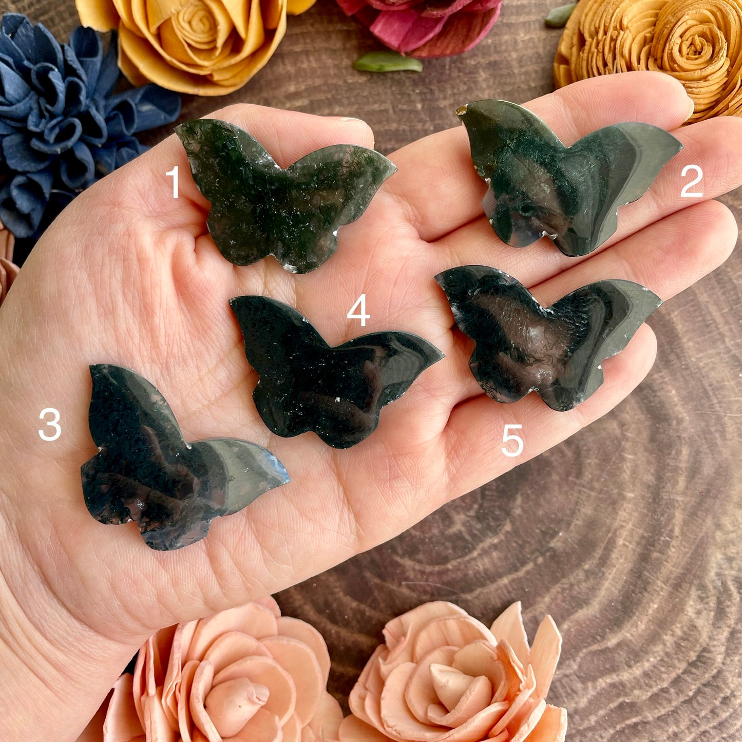 Moss Agate Butterfly Cabochon