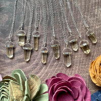 Sterling Silver Natural Citrine Point Necklace