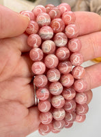 Rhodochrosite 8mm Beaded bracelet