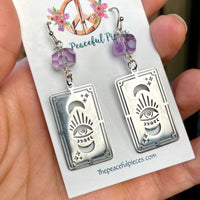 Amethyst Dangling Tarot Earrings