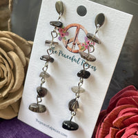 Dangling Smoky Quartz Chip Earrings