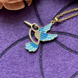 Gold Hummingbird Charm Necklace