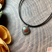 Small Bloodstone Heart Necklace