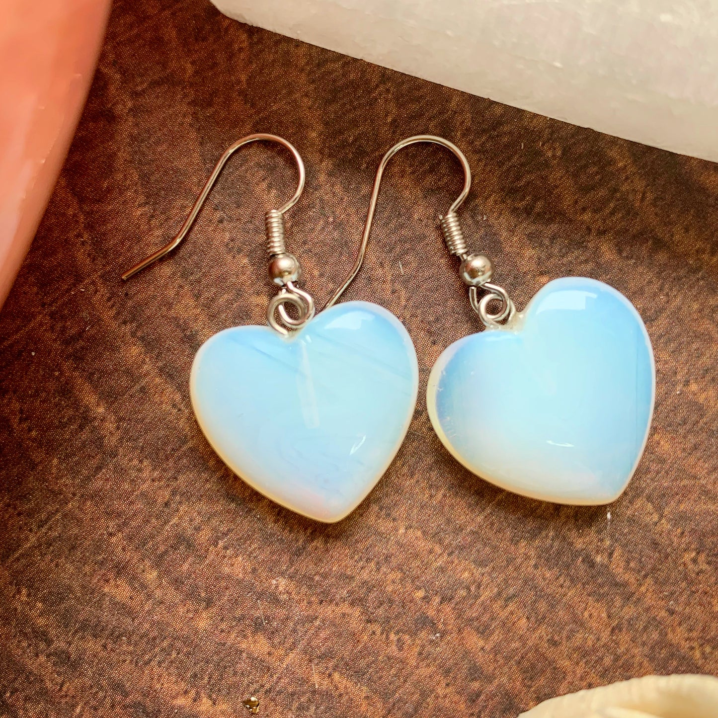 Opalite Heart Earrings