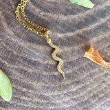Small Gold Snake Charm Necklace