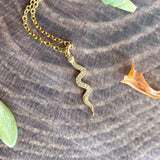 Small Gold Snake Charm Necklace