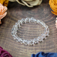 Clear Quartz faceted 8mm beaded bracelet