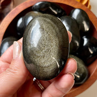 Gold Sheen Obsidian Polished Palm Stone