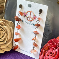 Dangling Carnelian Chip Earrings