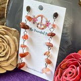 Dangling Carnelian Chip Earrings