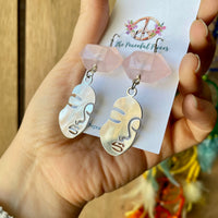 Silhouette Face Earrings (Choose Gemstone)