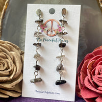 Dangling Smoky Quartz Chip Earrings