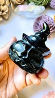 Large Black Obsidian Jack-O-Lantern Carving