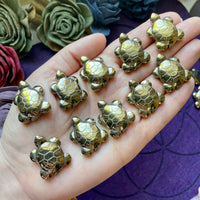 Small Pyrite Turtle Carving Pendant