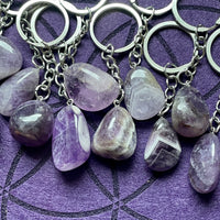 Amethyst Tumble Stone Keychain