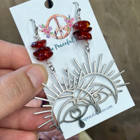 Amber Eye Dangling Earrings