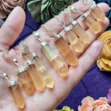 Honey Calcite Sterling Silver Pendant Necklace