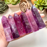 Magenta Purple Fluorite Tower Point