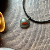 Small Bloodstone Heart Necklace