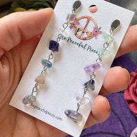 Dangling Fluorite Chip Earrings
