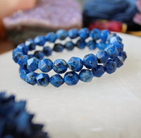 Sodalite faceted 8mm beaded bracelet