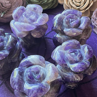 Standing Amethyst Rose Carving