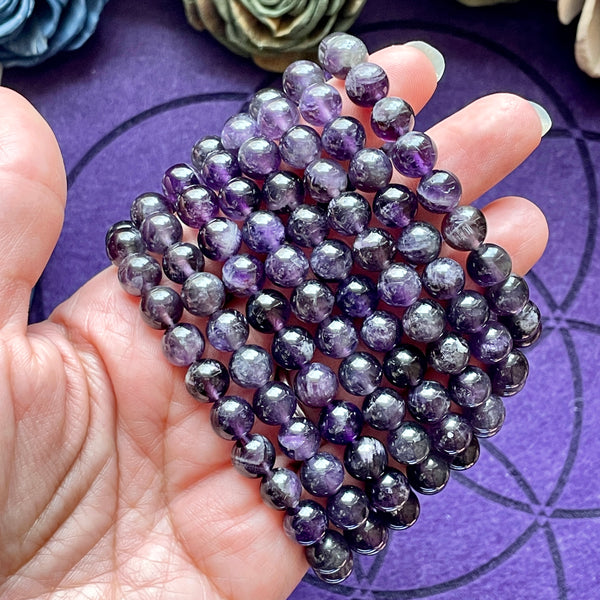 Amethyst 8mm Beaded bracelet