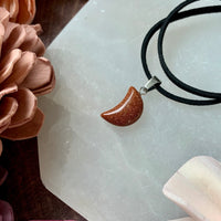 Small Goldstone Moon Necklace