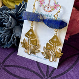 Lapis Lazuli Mushroom Dangling Earrings